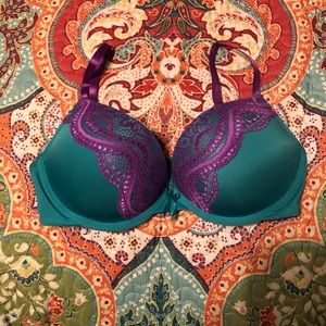 Turquoise & Purple lace bra